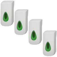 4 PlastiQline Seifenspender - 900 ml - Kunststoff - weiß - Wandspender