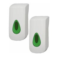 2 PlastiQline Seifenspender - 400 ml - Kunststoff - weiß - Wandspender