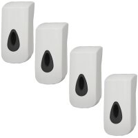 4 PlastiQline Seifenspender - 400 ml - Kunststoff - weiß - Wandspender