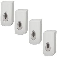 4 PlastiQline Seifenspender - 400 ml - Kunststoff - weiß - Wandspender
