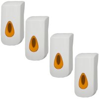 4 PlastiQline Seifenspender - 400 ml - Kunststoff - weiß - Wandspender
