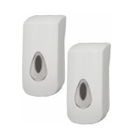 2 PlastiQline Schaumseifenspender - 400 ml - Kunststoff - weiß - Seifenspender