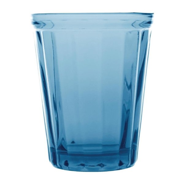 6 Olympia Cabot getafelte Glas Tumbler blau 26cl - Wassergläser