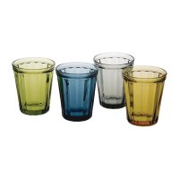 6 Olympia Cabot getafelte Glas Tumbler blau 26cl - Wassergläser