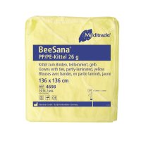 BeeSana PP/PE Kittel | 26 g | 100 Schutzkittel | gelb