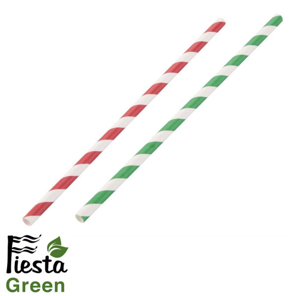 1000 Fiesta Green kompostierbare Papiertrinkhalme | verschiedene Farben