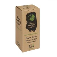 1000 Fiesta Green Kompostierbare Papiertrinkhalme - rot geringelt