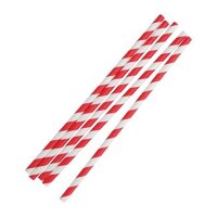 1000 Fiesta Green kompostierbare flexible Papiertrinkhalme - rot geringelt