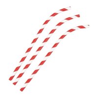 1000 Fiesta Green kompostierbare flexible Papiertrinkhalme - rot geringelt