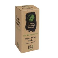 1000 Fiesta Green kompostierbare Papiertrinkhalme | weiß