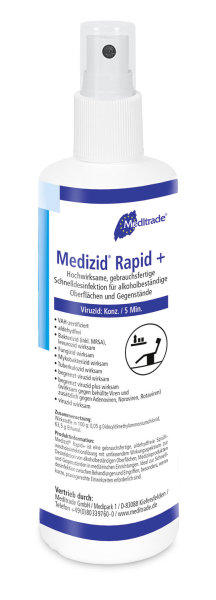 Medizid Rapid + - 12 x 250 ml - Schnelldesinfektionsmittel - viruzid - Desinfektionsmittel