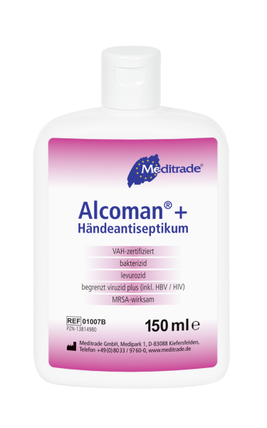 Alcoman+ - Handdesinfektion - 24 x 150 ml - Händedesinfektionsmittel - Desinfektionsmittel