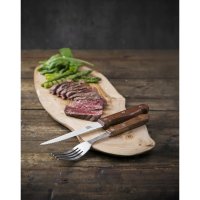 12 Olympia Steakgabeln | mit Holzgriff | 20cm