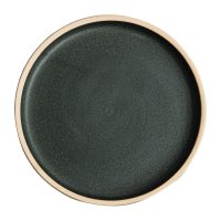6 Olympia Canvas flache Teller | 18 oder 25cm | Steingut | dunkelgrün
