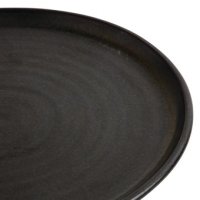 6 Olympia Canvas runde Teller mit schmalem Rand | 18 oder 26,5cm | Steingut | schwarz