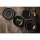 6 Olympia Canvas runde Teller mit schmalem Rand | 18 oder 26,5cm | Steingut | schwarz