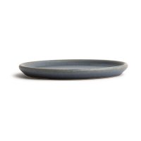 6 Olympia Canvas runde Teller mit schmalem Rand | 18 oder 26,5cm | Steingut | granit-blau
