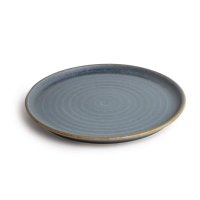 6 Olympia Canvas runde Teller mit schmalem Rand | 18 oder 26,5cm | Steingut | granit-blau