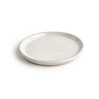 6 Olympia Canvas runde Teller mit schmalem Rand | 18 oder 26,5cm | Steingut | weiß