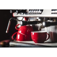 12 Olympia Cafe Kaffeetassen | 22,8cl | Spülmaschinen geeignet | rot