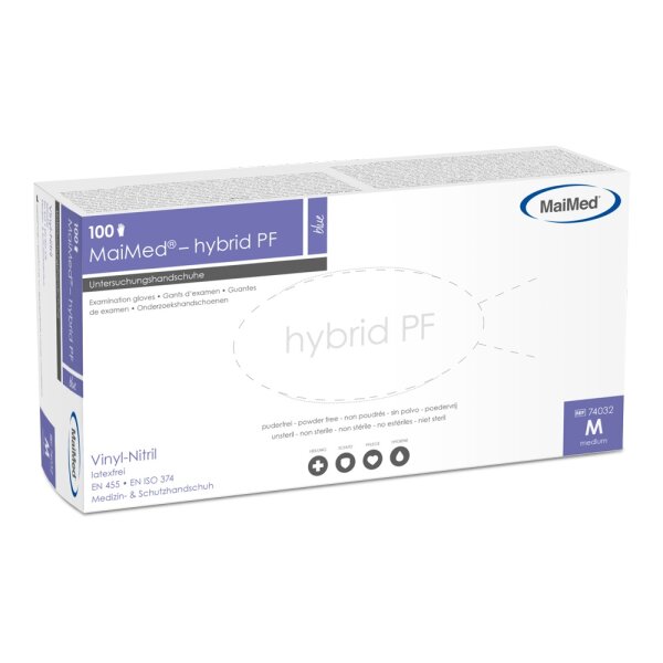 MaiMed Hybrid PF - 1000 Einmalhandschuhe - blau - Gr. S - XL - Einweghandschuhe
