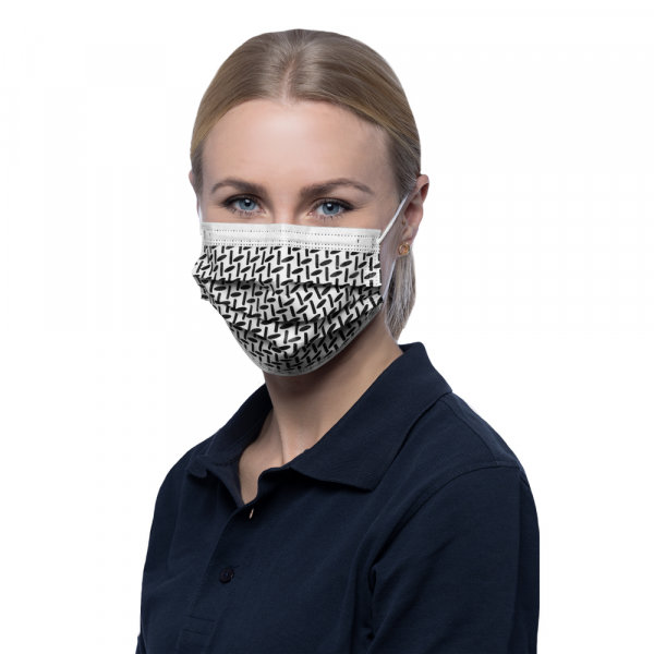 500 Nitras SOFT PROTECT VOGUE Gesichtsmasken | weiß/schwarz | Typ II R Mundschutz