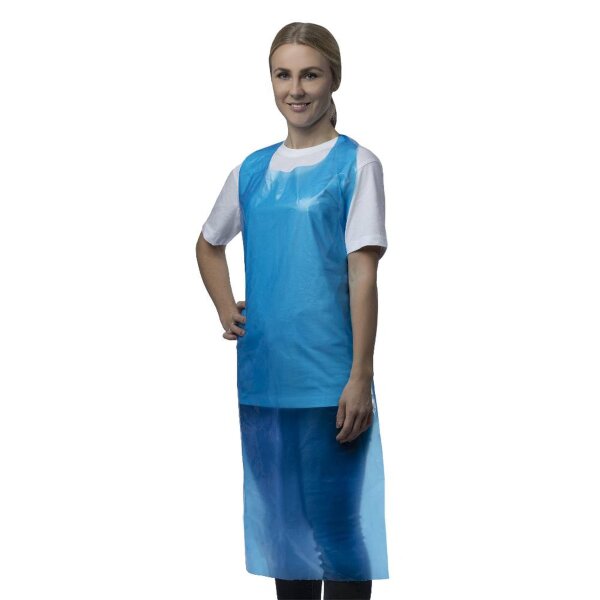 500 Nitras PE-Schürzen - blau - 76 x 125 cm - glatt - geblockt - 30my