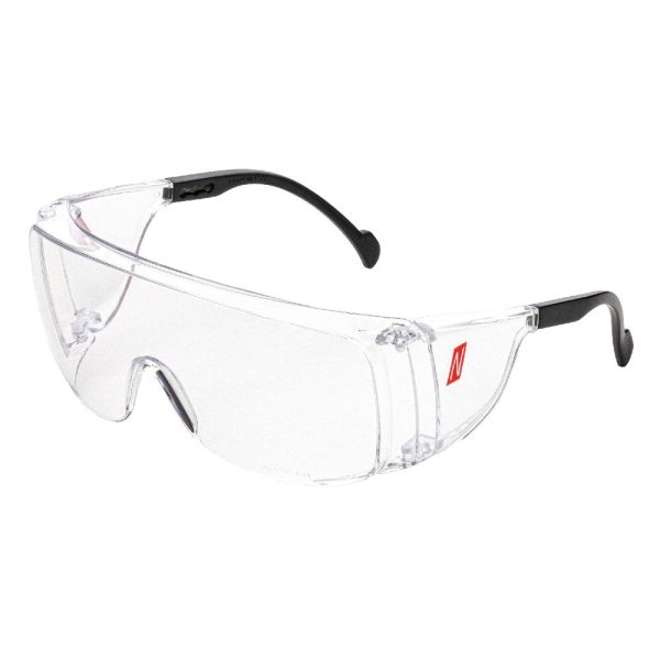 Nitras Vision Protect OTG | 12 Schutzbrillen | schwarz/transparent | Kunststoff