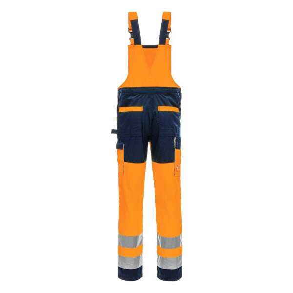 Nitras Motion Tex Viz lange Warnschutz Latzhose | orange | Gr. 44