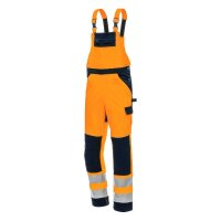 Nitras Motion Tex Viz lange Warnschutz Latzhose | orange | Gr. 44