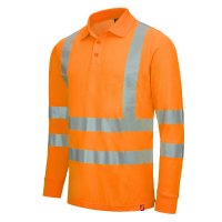NITRAS MOTION TEX VIZ Warnschutz-Langarm-Poloshirt | Gr. XS - 6XL | orange