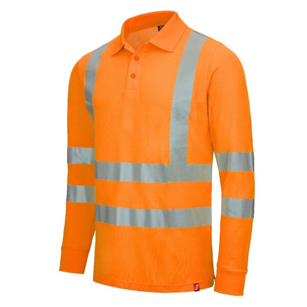 Nitras Motion Tex VIZ Warnschutz-Langarm-Poloshirt | Gr. XL | orange
